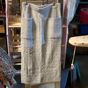 Gray Cable Knit Skirt